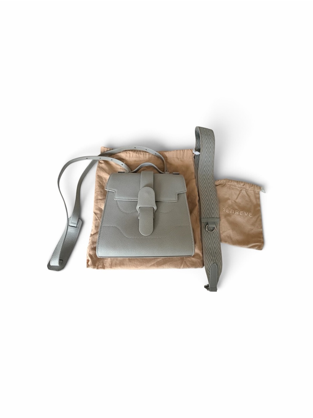 Senreve Alunna Ice Blue Grey 2-way bag backpack/ crossbody with extra strap